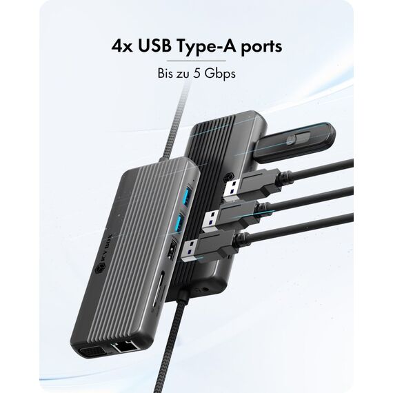 ICY BOX 12-in-1 DockingStation mit dreifacher Videoausgabe, 6 image
