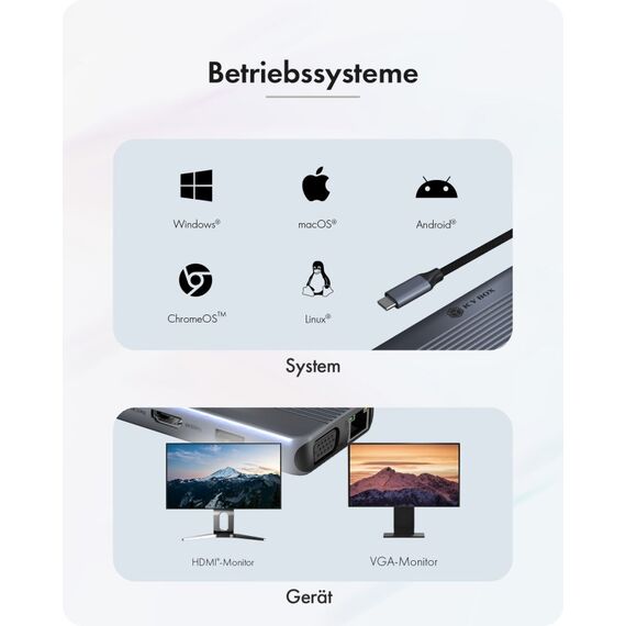 ICY BOX 12-in-1 DockingStation mit dreifacher Videoausgabe, 7 image