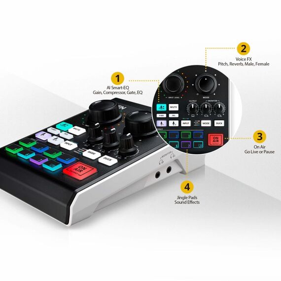 ATEN Podcast AI Audio Mixer | MicLIVE 6-CH, 3 image