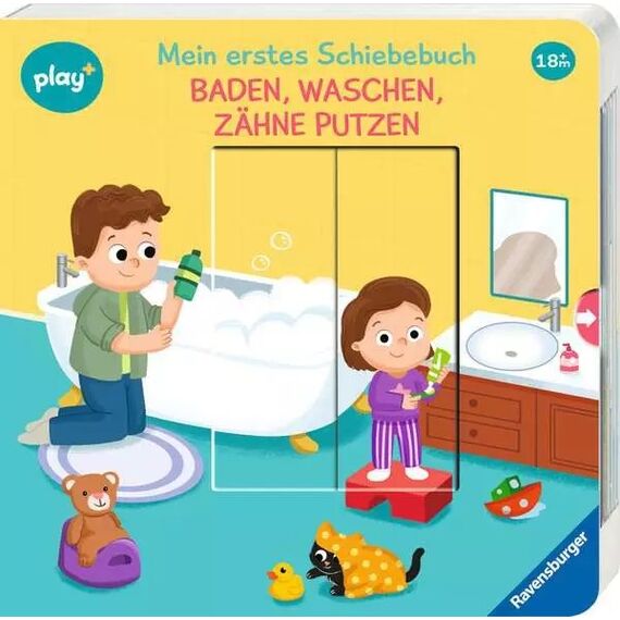 Play+ Mein erstes Schiebebuch Baden, waschen, Zähne putzen - ab 18 Monate