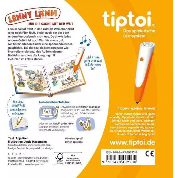 tiptoi Lenny Lamm und die Sache mit der Wut Buch Kinder Deutsch 16 Seiten Hardcover, 2 image