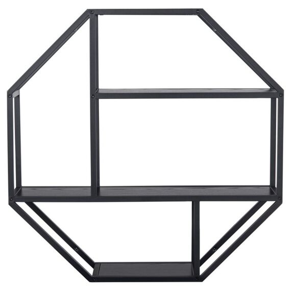 Actona Seaford Schweberegal Wandverteiler Stahl, Melamin Schwarz, Farbe: Schwarz
