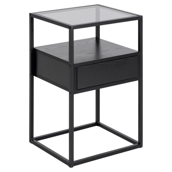 Actona Randolf Nachttisch 1 Schublade(n) Schwarz