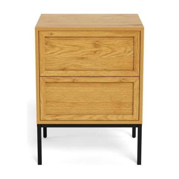 AC Design Palmdale Nachttisch 2 Schublade(n) Eiche