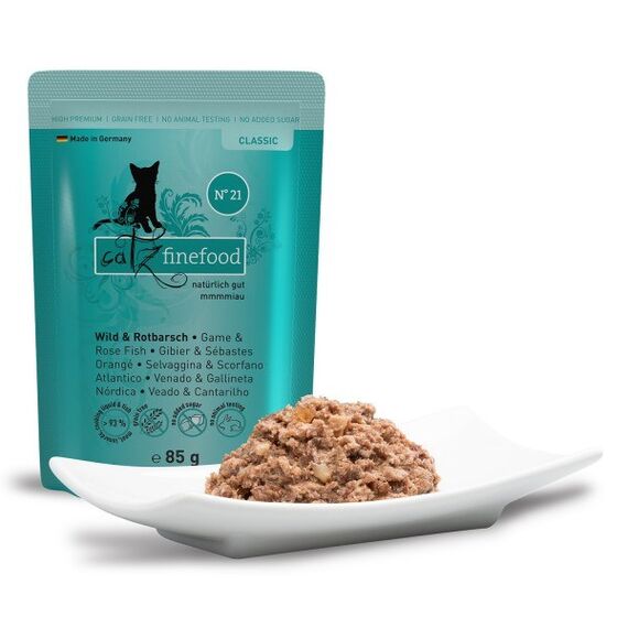 Catz finefood N° 21 - Wild & Rotbarsch 85 g, 3 image