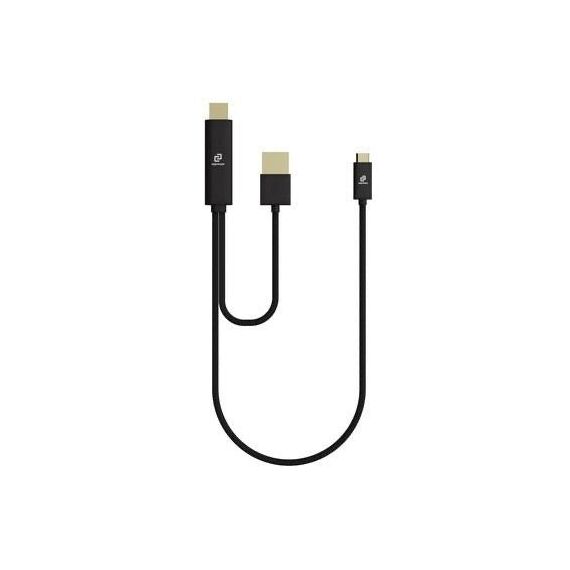 Espresso Displays EC0011 Videokabel-Adapter 1 m HDMI + USB Type-A USB Typ-C Schwarz