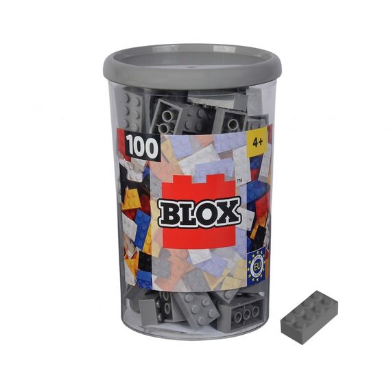 Simba Toys Blox - 100 8er Bausteine grau - kompatibel mit bekannten Spielsteinen