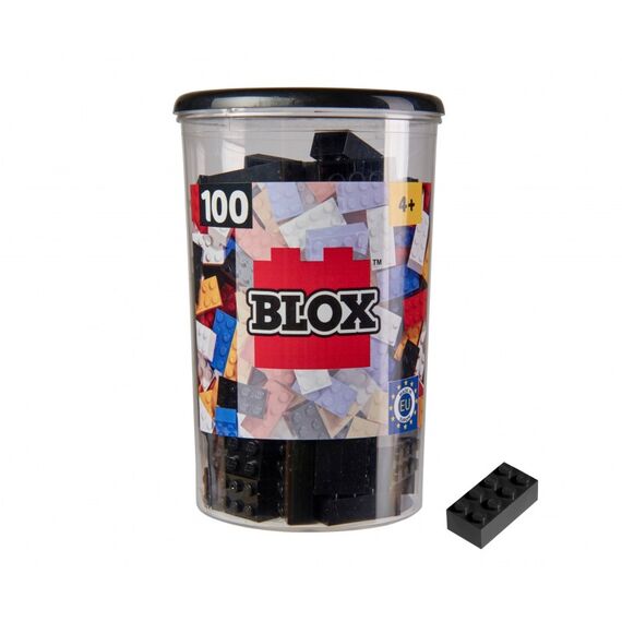 Simba Toys Blox - 100 8er Bausteine schwarz - kompatibel mit bekannten Spielsteinen