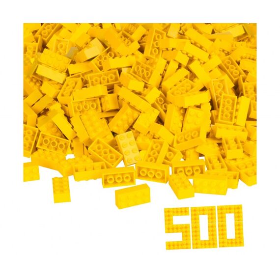 Simba Toys Blox - 500 8er Bausteine gelb - kompatibel mit bekannten Spielsteinen