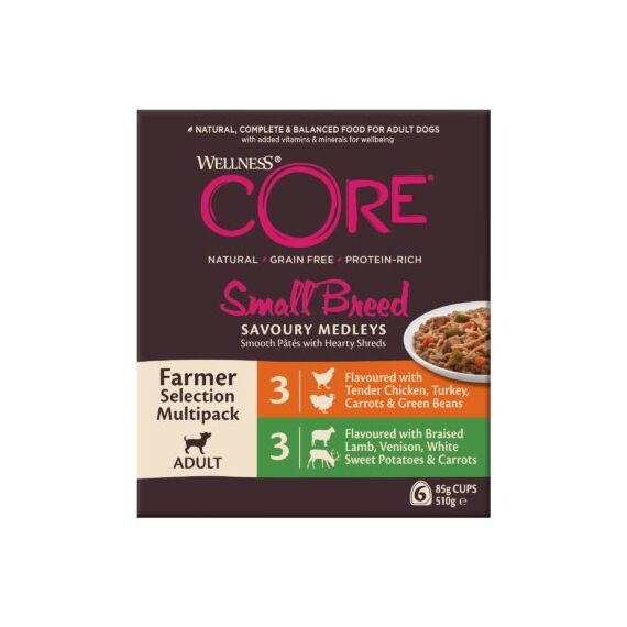 Wellness CORE 76344104582 Hunde-Dosenfutter Karotte, Huhn, Lamm, Türkei Adult 85 g