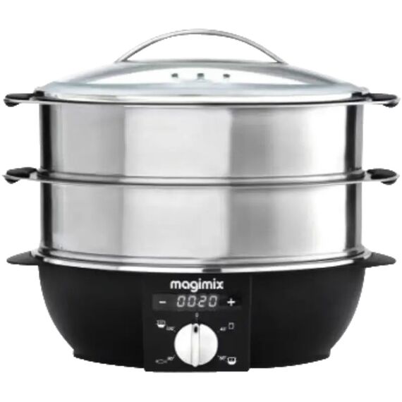 Magimix 676645 Dampfgarer 2 Korb/Körbe Freistehend 1900 W Schwarz, Satinierter Stahl