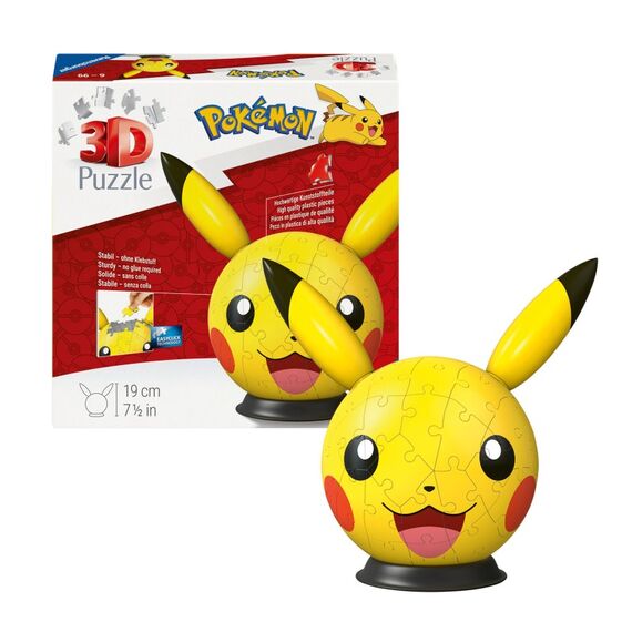 Ravensburger Puzzle-Ball Pokémon Pikachu mit Ohren, 3 image
