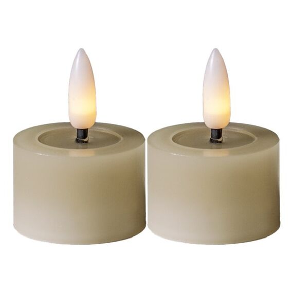Star Trading LED Teelichter 2 Set Flamme Flow, Farbe: Beige