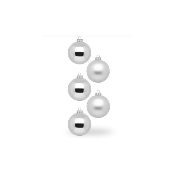 Inge‘s Christmas Decor 12000P436 Christbaumschmuck Kugel-Weihnachtsschmuck Glas Silber 36 Stück(e)