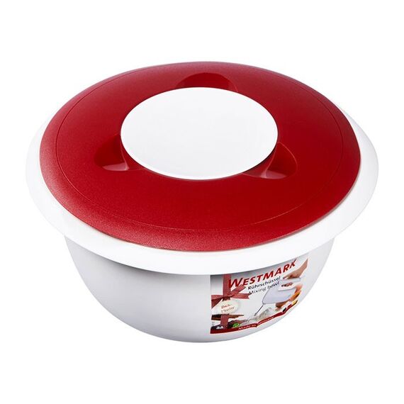 Westmark Rührschüssel mit zweigeteiltem Deckel, 2,5 l, rot, 2 image