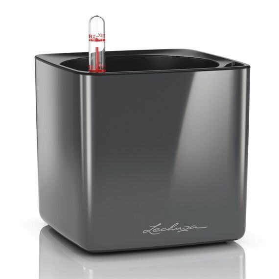LECHUZA CUBE Drinnen Topfpflanzer Freistehend Polypropylen (PP) Anthrazit, Farbe: Anthrazit