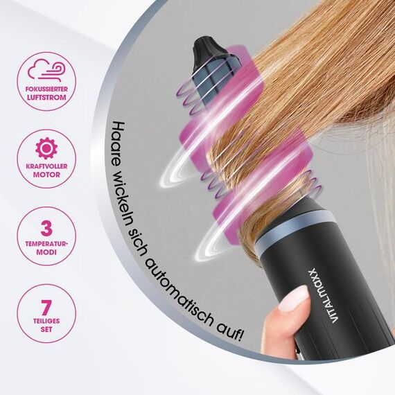 VITALmaxx Air Styler Plus Multistyler Dampf Schwarz 1500 W 1,8 m, 3 image