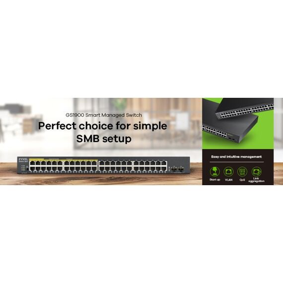 Zyxel GS1900-48-EU0102F Netzwerk-Switch L2 Gigabit Ethernet (10/100/1000) Schwarz, 4 image