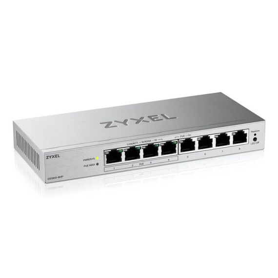 Zyxel GS1200-8HPV3 Managed L2 Gigabit Ethernet (10/100/1000) Power over Ethernet (PoE) Desktop Grau, 2 image