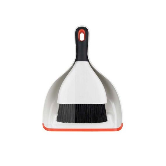 OXO Dustpan & Brush Set Schwarz, Rot, Weiß