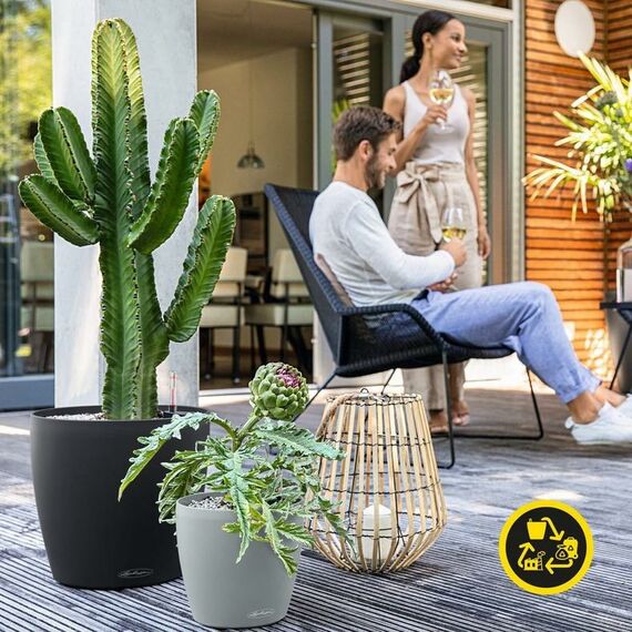 LECHUZA CLASSICO Color ECO 60 Drinnen/Draußen Dosen-Pflanzer Freistehend Kunststoff Grau, 10 image