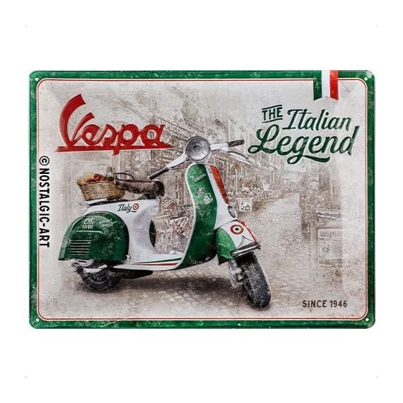 Nostalgic Art Vespa Legend Dekoratives Schild & Tafel für drinnen Metall Mehrfarbig