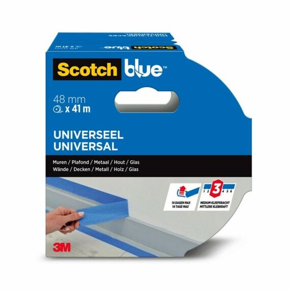 Scotch 7100289882 Abdeckband 41 m Maler-Abdeckband Für die Nutzung im Innenbereich geeignet Für die Nutzung im Außenbereich geeignet Papier Blau