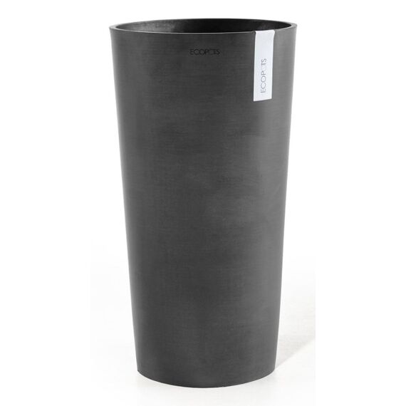 Ecopots Amsterdam High 76 Drinnen/Draußen Topfpflanzer Freistehend Kunststoff Dunkles Grau, Farbe: Dunkles Grau