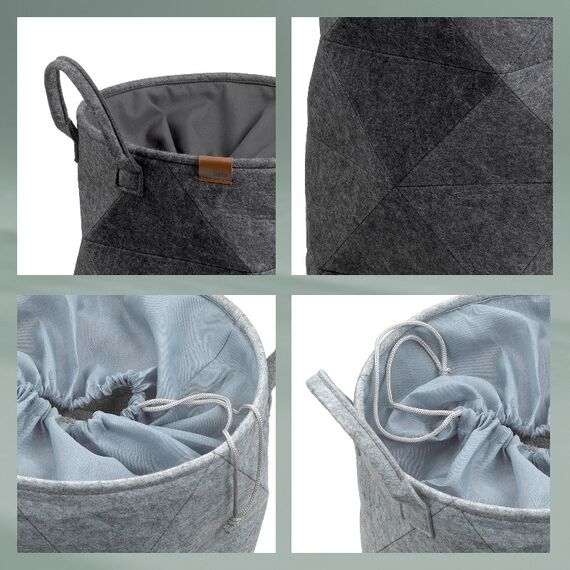 Kela 24491 Wäschekorb Rund Polyester Grau, 3 image
