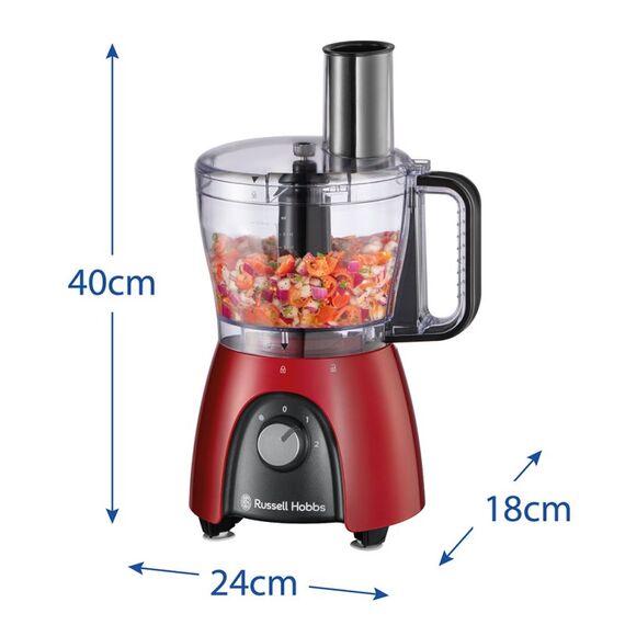 Russell Hobbs 27110-56 Küchenmaschine 600 W 2,3 l Schwarz, Rot, Transparent, 6 image