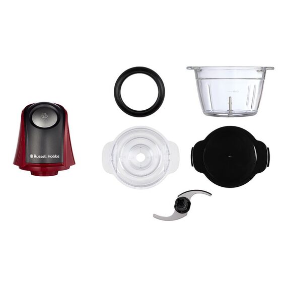 Russell Hobbs 27130-56 Elektrischer Essenszerkleinerer 0,5 l 200 W Schwarz, Rot, Transparent, Farbe: Schwarz, Rot, Transparent, 2 image