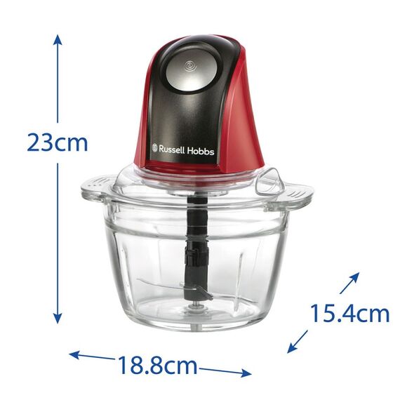 Russell Hobbs 27130-56 Elektrischer Essenszerkleinerer 0,5 l 200 W Schwarz, Rot, Transparent, Farbe: Schwarz, Rot, Transparent, 7 image