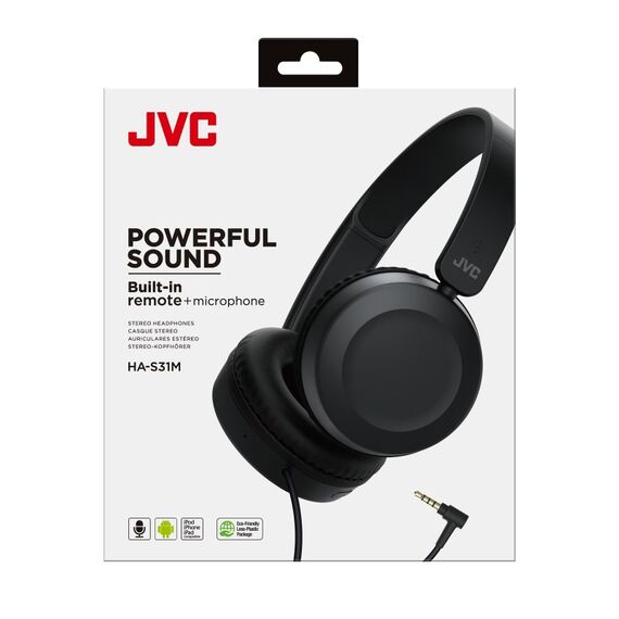 JVC HA-S31M-B Kopfhörer Kabelgebunden Kopfband Anrufe/Musik Schwarz, 4 image