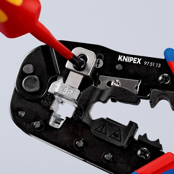 Knipex 97 51 13 Kabel-Crimper Crimpwerkzeug Schwarz, Blau, Rot, 10 image