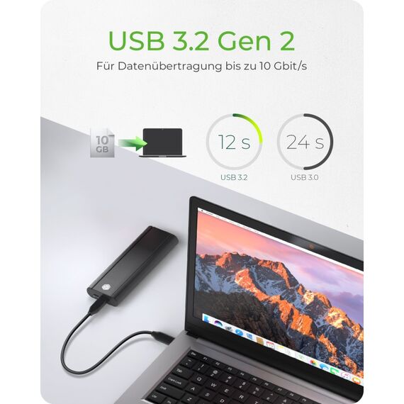 ICY BOX IB-1807MT-C31, ext. M.2 NVMe Gehäuse, Werkzeuglos, USB 3.2 Gen 2 Type-C®/Type-A, Aluminium, schwarz, 4 image