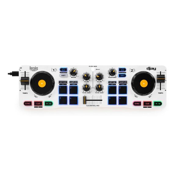 Hercules 4780921 DJ-Controller 2 Kanäle Schwarz, Weiß, Gelb