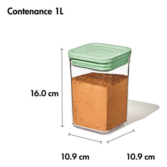 OXO OX11401000 Lebensmittelaufbewahrungsbehälter Quadratisch Container Grün, Transparent 3 Stück(e), 3 image