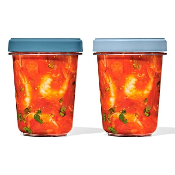 OXO OX11393600 Küchen-Schneidebrett Rund Kunststoff Blau, Transparent