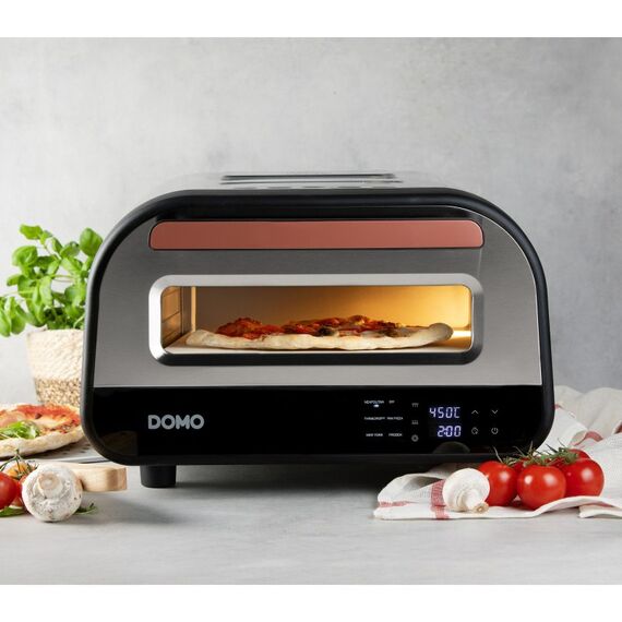 Domo DO9289PZ Pizzamacher/Ofen 1 Pizza/Pizzen 1700 W Edelstahl, Schwarz, 13 image