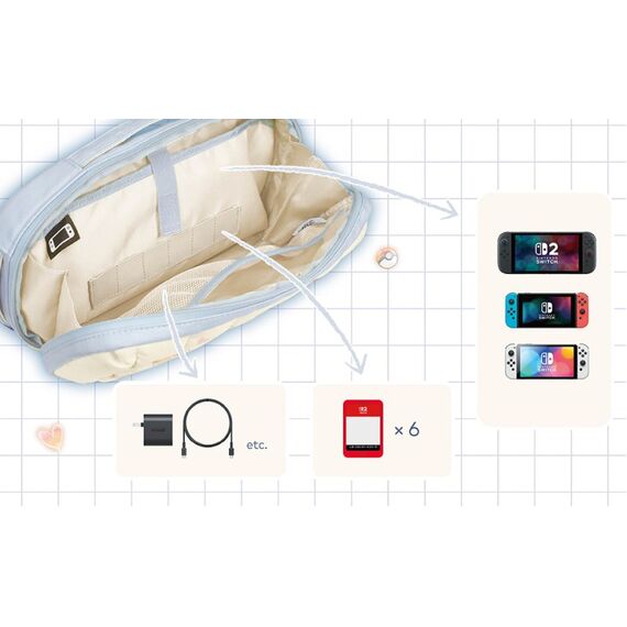 Hori NSX-086E Schutzhülle für tragbare Spielkonsolen Reisekoffer Nintendo Blau, Weiß, 3 image