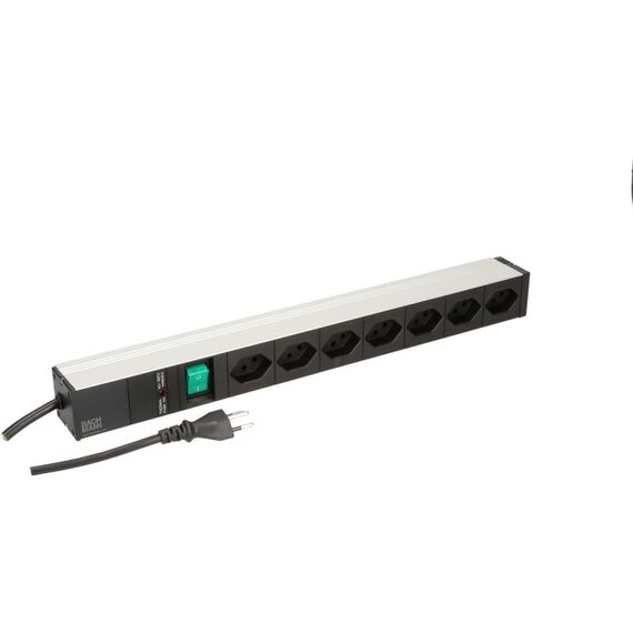 Max Hauri AG 107744 Stromverteilereinheit (PDU) 7 AC-Ausgänge 1U Schwarz, Silber, 3 image