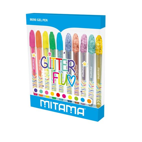 Mitama Penne mini gel glitter e fluo pz 10 Verschlossener Gelschreiber Mehrfarbig 10 Stück(e)