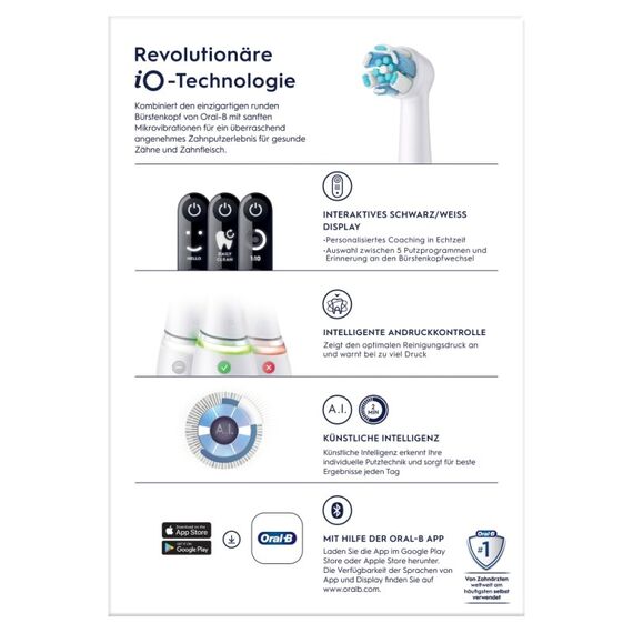 Oral-B 445234 Elektrische Zahnbürste Erwachsener Vibrierende Zahnbürste Weiß, 3 image