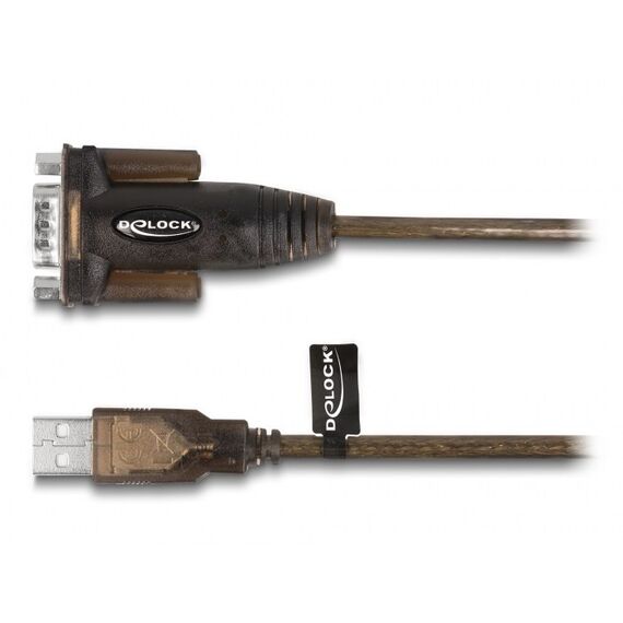 DeLOCK Adapter USB 2.0 Typ-A zu 1 x Seriell RS-232 D-Sub 9 Pin Stecker mit Muttern 1,5 m, 2 image