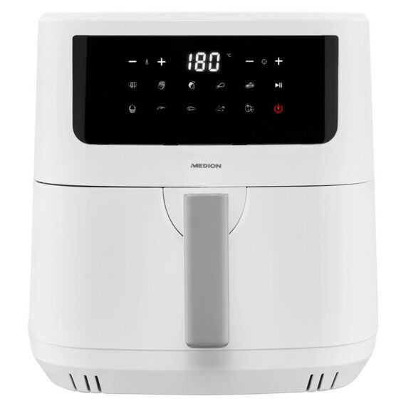 MEDION LIFE P10 XL Duo Heißluftfritteuse MD 11750, mit 2 Heizelementen, 2.150 W Gesamtleistung, ölfreies Frittieren, 9 Automatikprogramme, 6,8 L Nutzinhalt, Farbe: Weiß, Länge: 1,5 m, 11 image