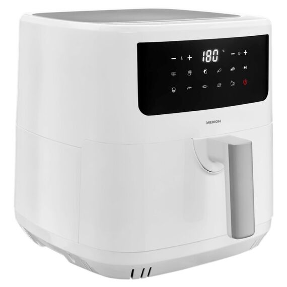 MEDION LIFE P10 XL Duo Heißluftfritteuse MD 11750, mit 2 Heizelementen, 2.150 W Gesamtleistung, ölfreies Frittieren, 9 Automatikprogramme, 6,8 L Nutzinhalt, Farbe: Weiß, Länge: 1,5 m, 12 image