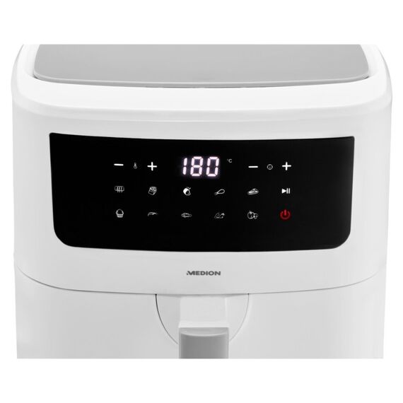 MEDION LIFE P10 XL Duo Heißluftfritteuse MD 11750, mit 2 Heizelementen, 2.150 W Gesamtleistung, ölfreies Frittieren, 9 Automatikprogramme, 6,8 L Nutzinhalt, Farbe: Weiß, Länge: 1,5 m, 16 image