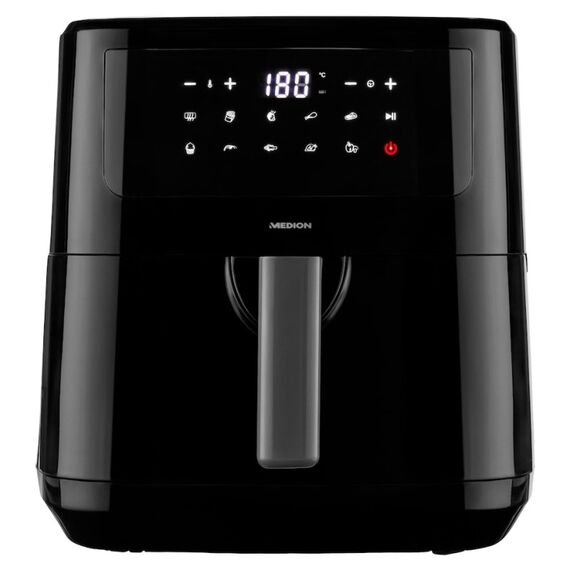 MEDION LIFE P10 XL Duo Heißluftfritteuse MD 11750, mit 2 Heizelementen, 2.150 W Gesamtleistung, ölfreies Frittieren, 9 Automatikprogramme, 6,8 L Nutzinhalt, Farbe: Schwarz, Länge: 1,5 m, 13 image