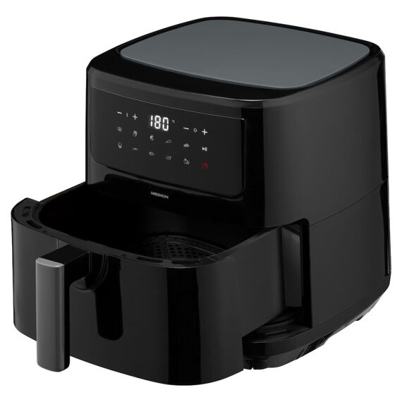 MEDION LIFE P10 XL Duo Heißluftfritteuse MD 11750, mit 2 Heizelementen, 2.150 W Gesamtleistung, ölfreies Frittieren, 9 Automatikprogramme, 6,8 L Nutzinhalt, Farbe: Schwarz, Länge: 1,5 m, 16 image