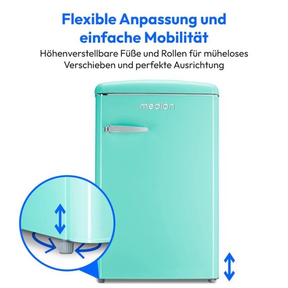MEDION MD 37790 Kühlschrank mit Gefrierfach Freistehend 108 l Türkis, Farbe: Türkis, 9 image